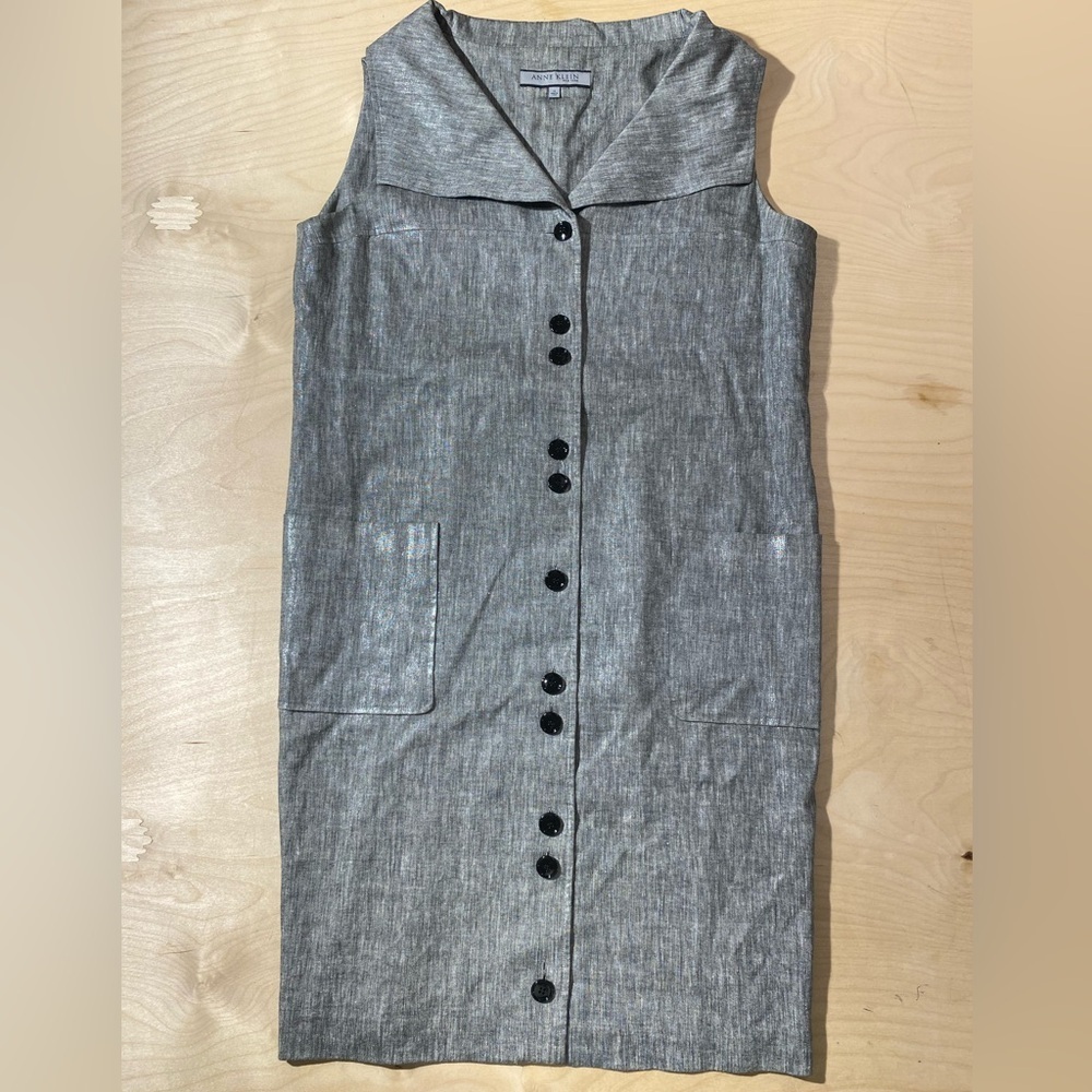 Anne Klein Gray Dress with Cowl Neck 14 (ND)
